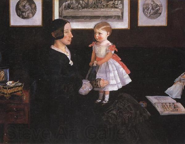 Sir John Everett Millais Mrs James Wyatt Jnr and her Daughter Spain oil painting art